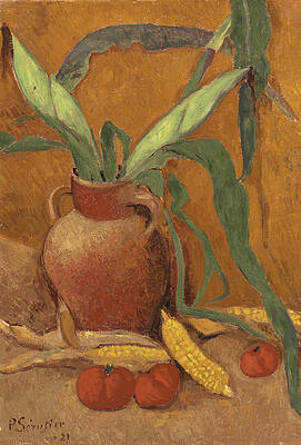 Still Life with Corn and Tomatoes Print by Paul Serusier