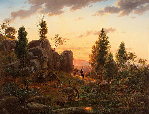 Stony Rises. Lake Corangamite Print by Eugene von Guerard