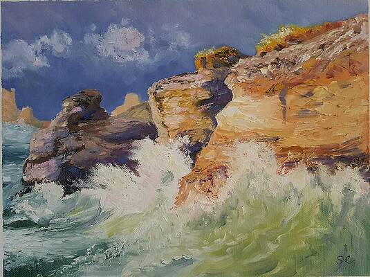 Stormy Cliffs at Sea by Sharon Casavant Stormy Cliffs at Sea by Sharon Casavant