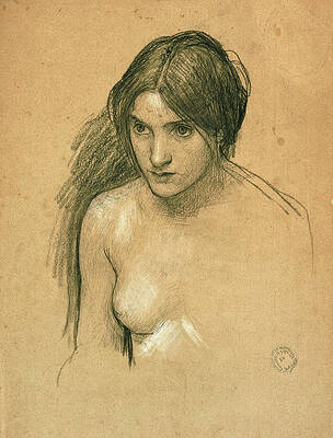 Study For A Nymph In Hylas And The Nymphs Print by John William Waterhouse