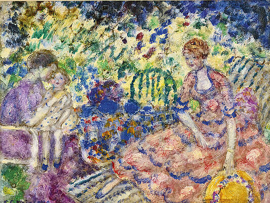Study for Breakfast in the Garden Print by Frederick Carl Frieseke