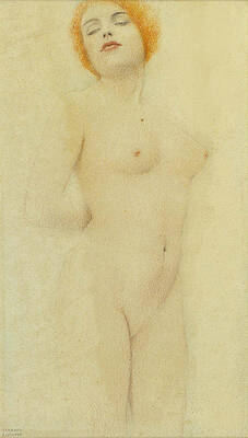 Study Nude Print by Fernand Khnopff