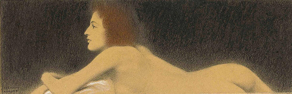 Wall Art - Drawing - Study of a nude by Fernand Khnopff.