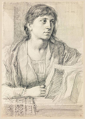 Study of a woman reading a book Print by Charles Fairfax Murray
