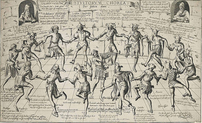 Stultorum Chorea. The Dance of the Fools Print by Frans Hogenberg