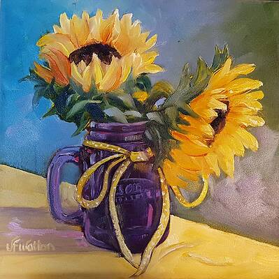 Sunflowers/ purple mug by Judy Fischer Walton Sunflowers/ purple mug by Judy Fischer Walton