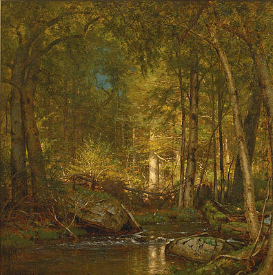 Sunlight in the Forest Print by Thomas Worthington Whittredge