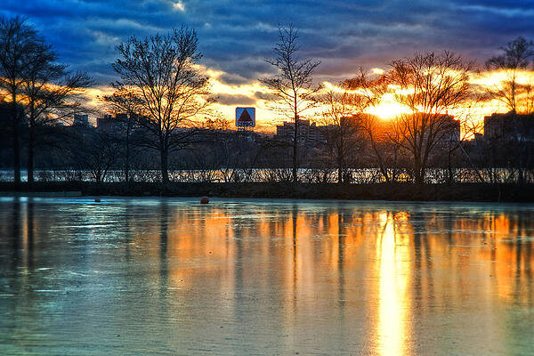 Wall Art - Photograph - Sunrise Over the CITGO Sign and Charles River - Boston by Joann Vitali