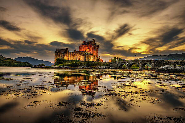 Wall Art - Photograph - Sunset over Eilean Donan Castle in Scotland by Miroslav Liska