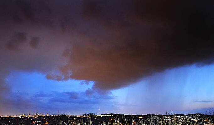 Wall Art - Photograph - Sunset Storm Over the City by Ally White