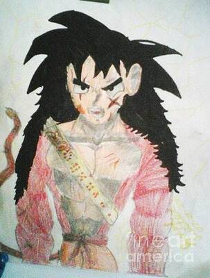 Wall Art - Drawing - Super Saiyan Goku by Joey Luster