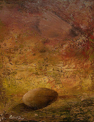 Surreal egg on an abstract canvas by Dejan Roncevic