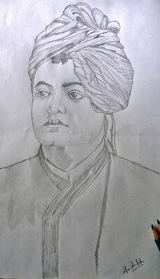 Swamiji  Pencil Sketch  Painting By Jugal Sarkar  Exotic India Art