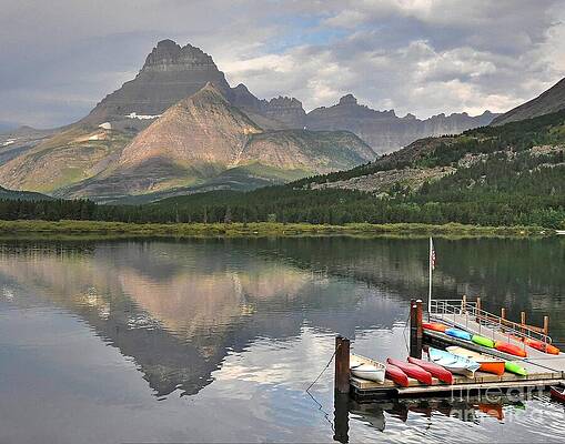 Wall Art - Photograph - Swiftcurrent Lake Reflection by Steve Brown