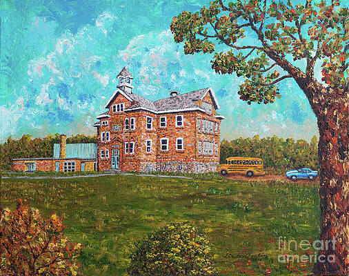 Wall Art - Painting - Sykeston High School by Linda Donlin