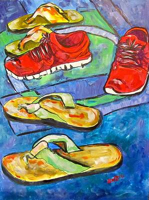 Wall Art - Painting - Take Your Shoes Off by Barbara O'Toole