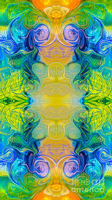 Wall Art featuring the painting Taking Care Abstract Design Artwork By Omaste Witkowski by Omaste Witkowski