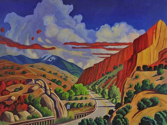 Wall Art - Painting - Taos Gorge Journey by Art West