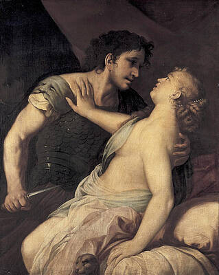 Tarquin And Lucretia Print by Luca Giordano