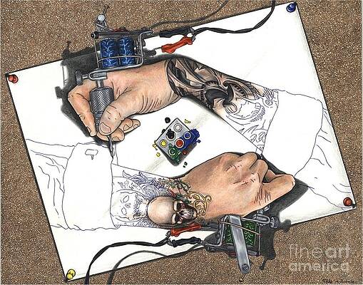 Tattoo Machine Patent Drawing Drawing by Dan Sproul  Fine Art America