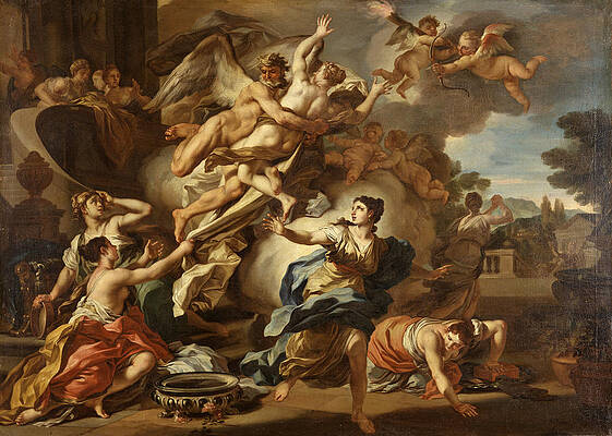 The Abduction Of Oreithyia Print by Manner of Francesco Solimena