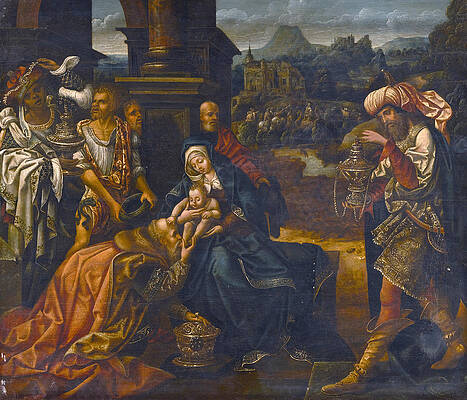 The Adoration Of The Magi Print by Antwerp School