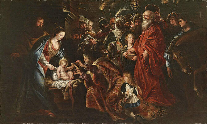 The Adoration Of The Magi Print by Follower of Peter Paul Rubens