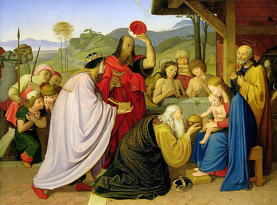 The Adoration Of The Magi Print by Friedrich Overbeck