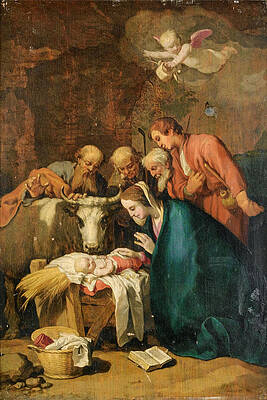 The Adoration of the Shepherds Print by Abraham Bloemaert
