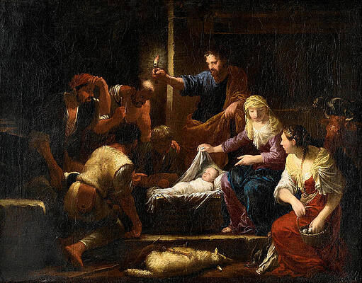 The Adoration of the Shepherds Print by Johann Heiss