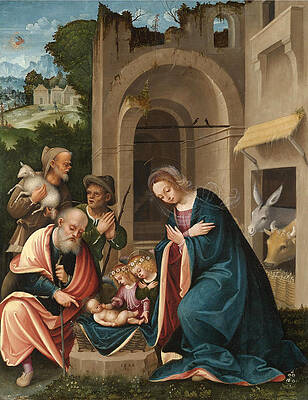 The Adoration of the Shepherds Print by Martino Piazza