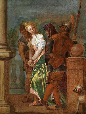 The adulteress Print by Attributed to Paolo Veronese