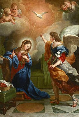 The Annunciation Print by Agostino Masucci