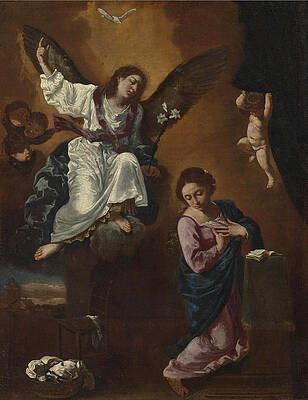 The Annunciation Print by Flaminio Torri