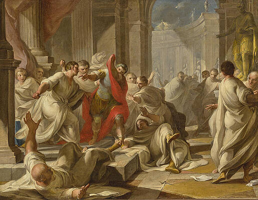 The Assassination of Julius Caesar Print by Attributed to Giacomo Zoboli