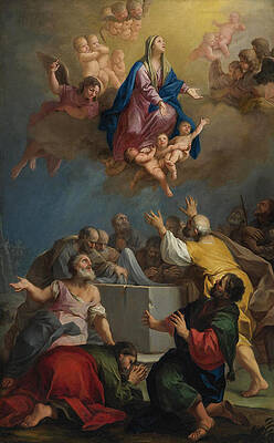 The Assumption Of The Virgin Print by Jacopo Amigoni