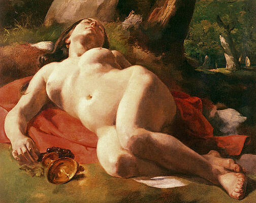 The Bacchante Print by Gustave Courbet