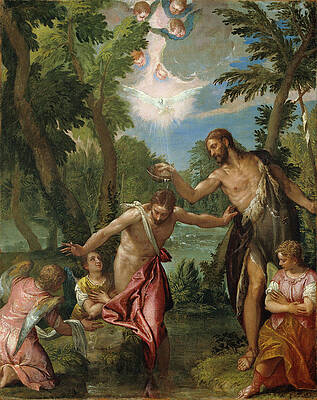 The Baptism of Christ Print by Paolo Veronese and Workshop