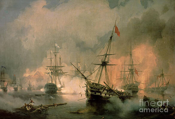 Naval Battle Paintings Fine Art America
