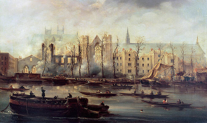 Burning Ship Paintings Fine Art America