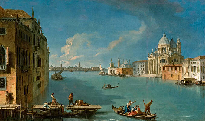 The Construction for the Bridge for the Feast of the Madonna Della Salute Print by Johann Richter