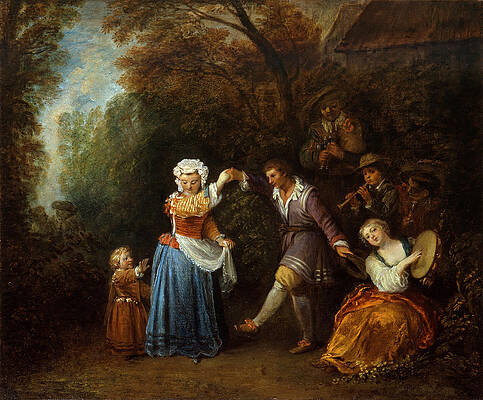 The Country Dance Print by Antoine Watteau