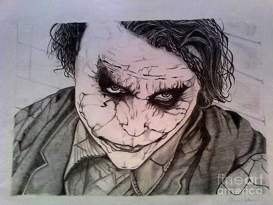 Wall Art - Drawing - The Dark Knight by Johnee Fullerton