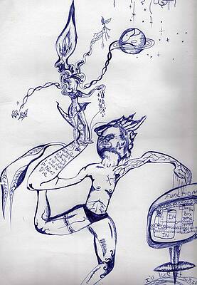 Wall Art - Drawing - The distance between the sun and the moon by Rani Stigsdottir