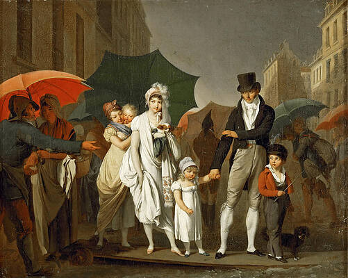 The Downpour Print by Louis Leopold Boilly