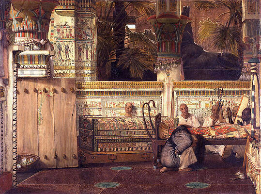 The Egyptian widow Print by Lawrence Alma-Tadema