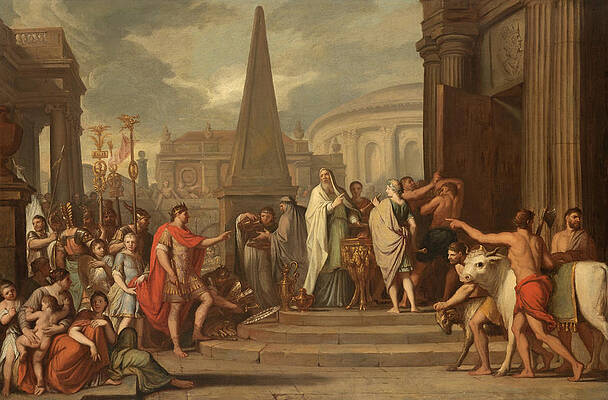 The Emperor Augustus closing the Doors of the Temple of Janus Print by Follower of Gerard de Lairesse