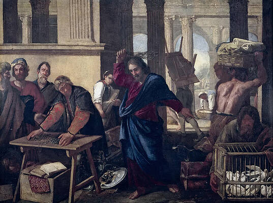 The Expulsion of the Money Changers from the Temple Print by Aniello Falcone