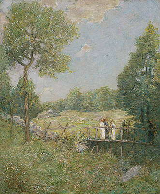 Wall Art - Painting - The Fishing Party by Julian Alden Weir