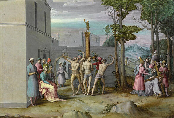 The Flagellation Print by Bacchiacca